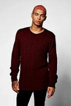 Boohoo Chunky Cable Knit Crew Jumper