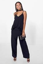 Boohoo Keira Wide Leg Crepe Trouser