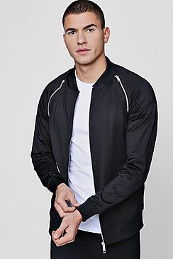Boohoo Tricot Track Top With Zip Detail