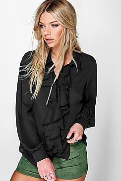 Boohoo Ruffle Detail Blouse