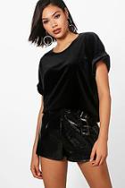 Boohoo Velvet Oversized T-shirt