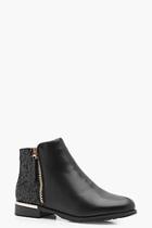 Boohoo Layla Glitter Panel Chelsea Boot