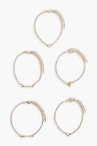 Boohoo Ava Moon And Star Bracelet 5 Pack