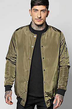 Boohoo Longline Padded Ma1 Varsity Bomber