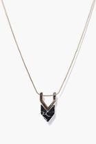 Boohoo Faux Marble Charm Necklace