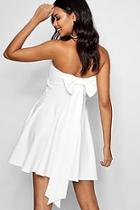 Boohoo Exaggerated Bow Back Skater Dress