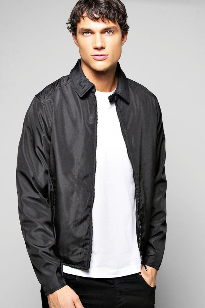 Boohoo Microfibre Harrington Jacket Black