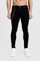 Boohoo Spray On Skinny Jeans With Chain Detail