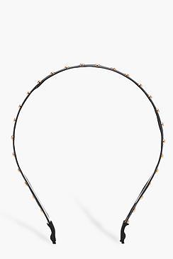 Boohoo Poppy Studded Leather Look Headband