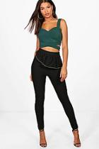 Boohoo Nicole Beaded Trim Peplum Skinny Trouser