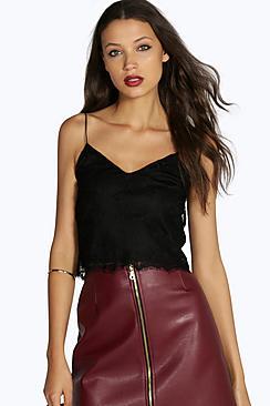Boohoo Tall Blake Eyelash Lace Crop Top
