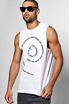 Boohoo What Goes Around Printed Sleeveless T Shirt