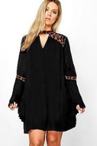 Boohoo Plus Danni Embroidered Swing Dress
