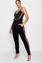 Boohoo Mia Tape Detail Ruffle Waist Pocket Trousers