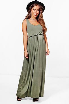 Boohoo Petite Bagged Over Racer Back Maxi Dress