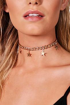 Boohoo Lily Star Chain Choker