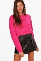Boohoo Lily Crop Eyelash Jumper