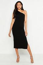 Boohoo Tall One Shoulder Split Detail Midi Dress