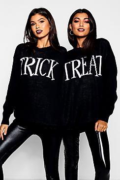 Boohoo Halloween Trick Or Treat Twin Jumper