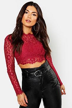 Boohoo Premium Lace Crop Top