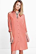 Boohoo Saraza Cut Out Detail Shirt Dress