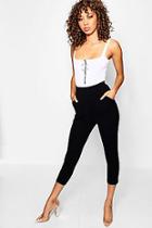 Boohoo Leah Crepe Super Skinny Pocket Cropped Trouser