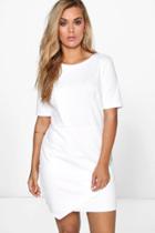 Boohoo Plus Lucy Asymmetric Dress White