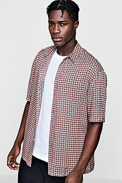 Boohoo Tile Print Short Sleeve Shirt