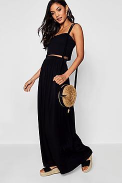Boohoo Slinky Floor Sweeping Maxi Skirt