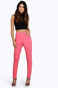 Boohoo Neena Textured Crepe Tapered Trousers