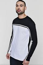Boohoo Long Sleeve Colour Block T-shirt With Taping