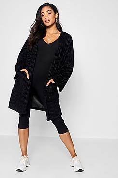 Boohoo Panelled Collarless Faux Fur Coat