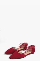 Boohoo Lucy Ghillie Tie Pointed Flat