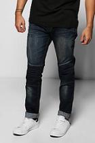 Boohoo Slim Fit Biker Jean With Sandblasting