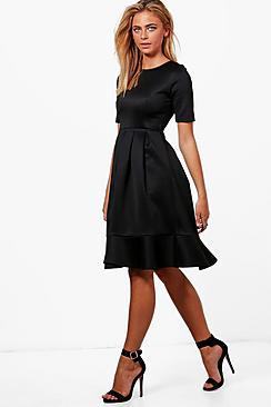 Boohoo Elizabeth Full Shirt Scuba Swing Dress