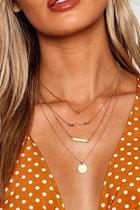 Boohoo Bar And Circle Diamante Layered Necklace