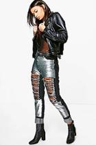 Boohoo Hatty High Rise Heavy Sequin Boyfriend Jeans