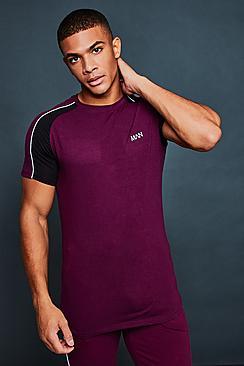 Boohoo Muscle Fit Raglan Reflective Tee