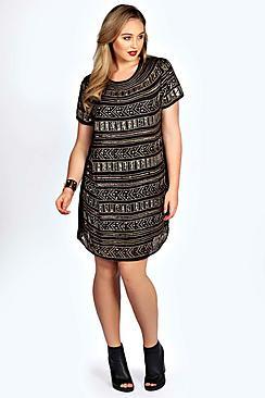 Boohoo Plus Jemma Embellished Shift Dress