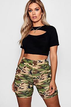 Boohoo Plus Olivia Cut Out Layer Crop Top
