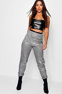 Boohoo Metallic Luxe Jogger