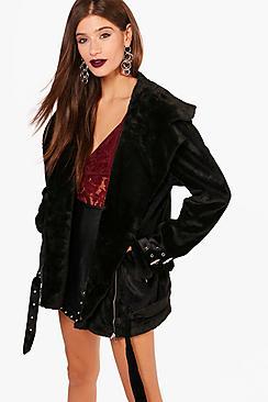 Boohoo Grace Velvet Aviator