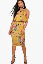 Boohoo Tiggy Double Layer Floral Midi Dress