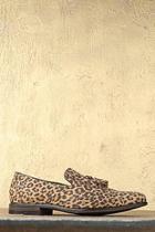Boohoo Faux Suede Leopard Tassel Loafer
