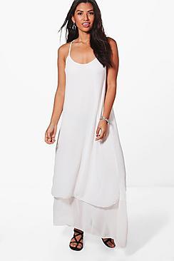 Boohoo Hannah Double Layer Maxi Dress
