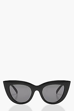Boohoo Lily Black Cat Eye Sunglasses