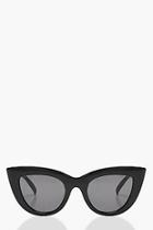 Boohoo Lily Black Cat Eye Sunglasses