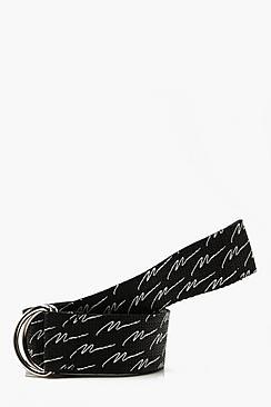 Boohoo Man Script Tape Belt