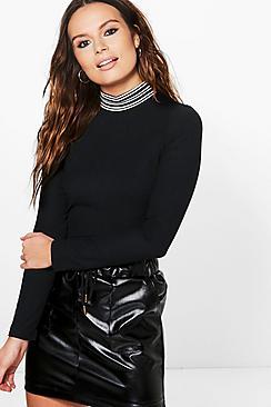 Boohoo Elsa Roll Neck Long Sleeve Top