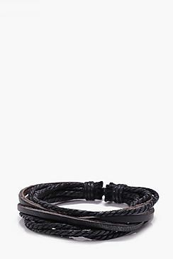 Boohoo Pu Rope Bracelet Multipack